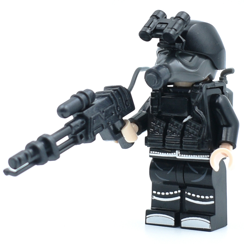 国产小颗粒拼装积木零件 军事人仔配件 喷火枪 毒气兵 生化危机