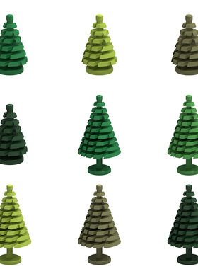 国产积木零件 兼容 2435 3471 植物 小松树 大松树 圣诞树