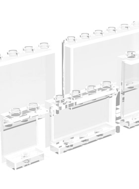 国产MOC拼插积木零件 兼容 4864b 14718 87544 60581 透明墙壁板