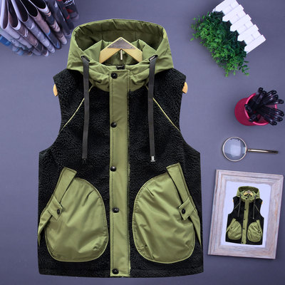 冬季棉马甲男孩带帽外套