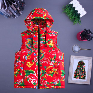 东北大花棉袄男冬季加厚保暖马甲外套情侣棉服网红花袄演出服棉袄