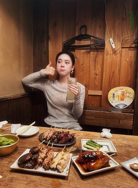 DEBBIE C 慵懒纯欲 韩系松弛感宽松显瘦灰色针织罩衫长袖t恤薄