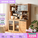 全友家居原木风餐边柜靠墙一体厨房家用橱柜酒柜客厅置物柜茶水柜
