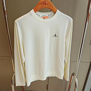 比音勒芬专柜正品春夏装男装T恤长袖上衣圆领纯白色卫衣361245607