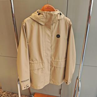 比音勒芬专柜正品秋装中长款连帽风衣外套宽松版休闲863230617