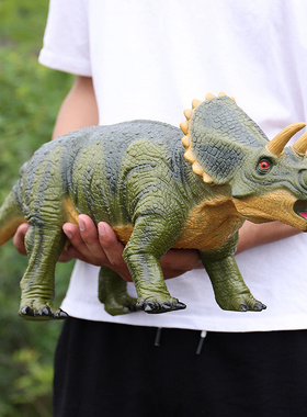 出口弹性软胶恐龙玩具仿真霸王龙三角龙腕龙剑龙迅猛龙甲龙异特龙