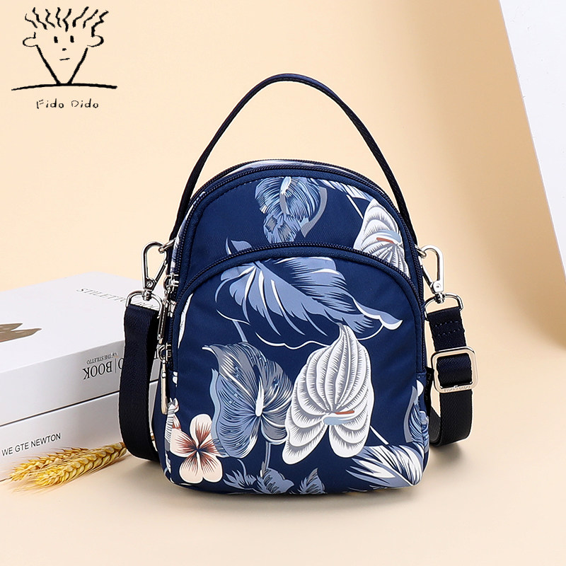 菲都狄都2025新款手机袋斜挎包女士休闲帆布单肩包百搭高级感小包