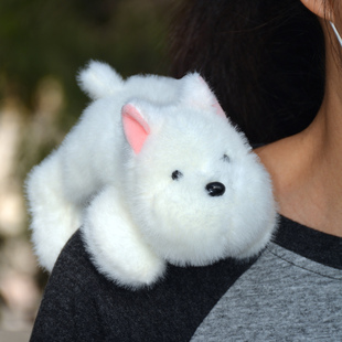 可爱趴肩西高地玩偶小狗公仔毛绒玩具安抚娃娃儿童生日礼物礼品