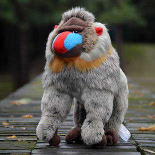 仿真山魈毛绒玩具出口猴子玩偶灵长类动物狒狒公仔生日礼物送礼品