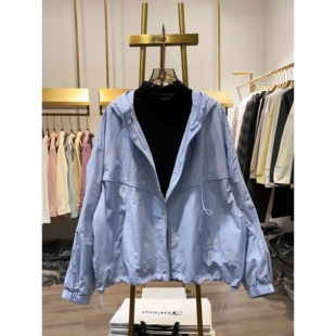 【晓艾档口实拍】同色抽绳连帽外套女士春秋新款通勤风长袖上衣