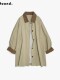 外套 休闲设计翻领撞色风衣女中长款 垂坠感抗皱天丝棉春秋新款 法式