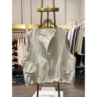 【晓艾档口实拍】2026春季新款叠穿工装无袖同色拉链拼缝马甲外套