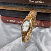 上海宝石花椭圆轻奢ins小众复古高级罗马刻度小表盘金色女士手表