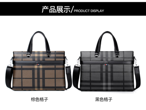 品牌男士新款手提包大容量公文包商务出差休闲横款潮