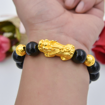 貔貅手链仿黄金手串情侣男