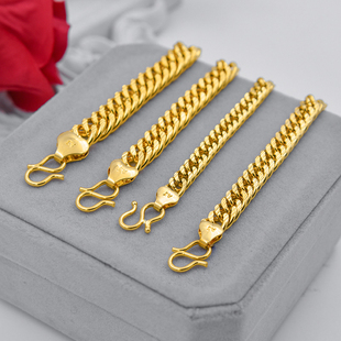 沙金龙骨手链女韩版简约个性潮人情侣气质仿黄金女士手链久不掉色