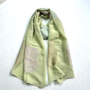 国内单100%POLYESTER仿真丝顺纡60*195厘米四季薄款长围巾披肩