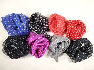 法单CHUN原 细长条波点系100%桑蚕丝女小丝巾飘带发带系包带腕带