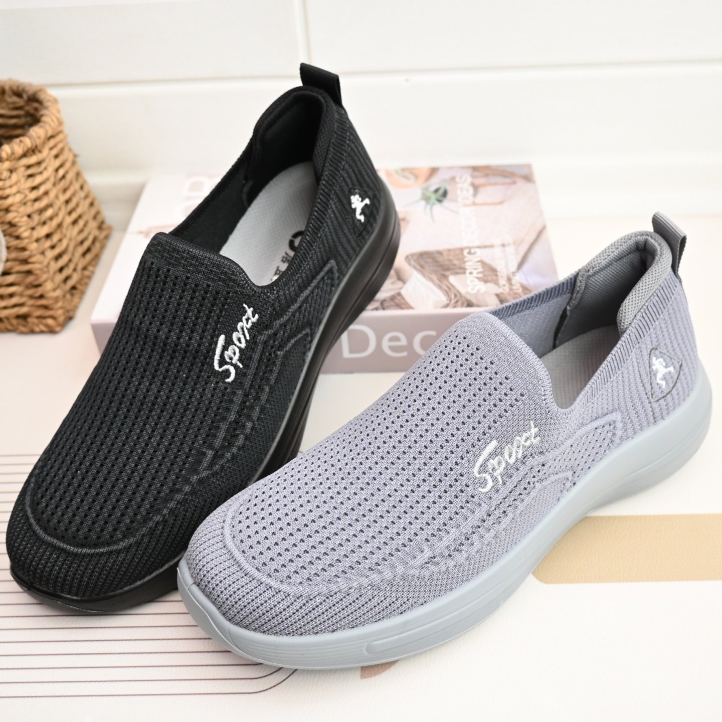 26春季老北京宽松舒适运动健步一脚蹬软底透气中老年爸爸男单鞋,流行男鞋,网面鞋,淘宝优惠券,粉丝福利购,淘宝优惠卷