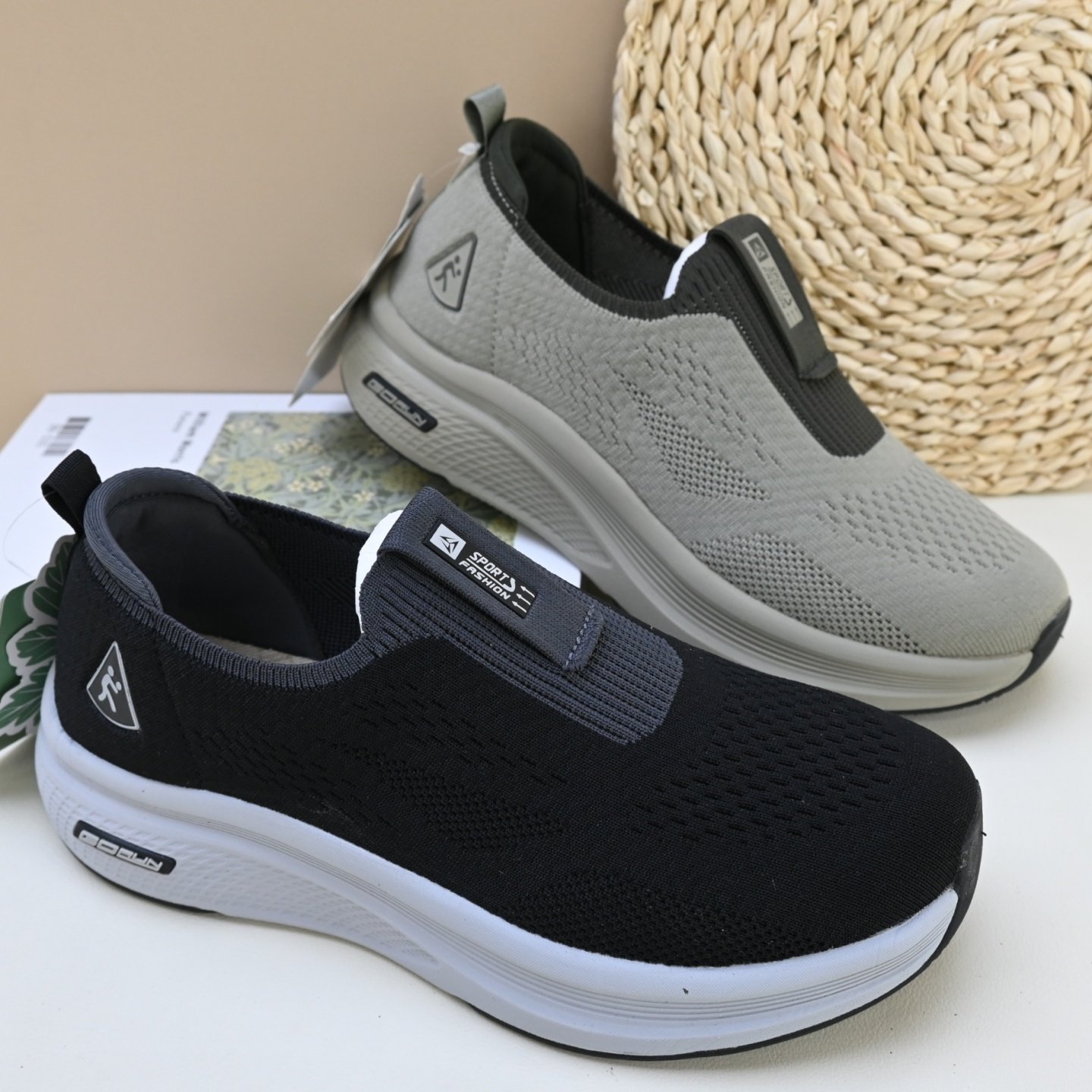 26春新款老北京舒适宽脚健步运动软底一脚蹬透气中老年爸爸男单鞋,流行男鞋,网面鞋,淘宝优惠券,粉丝福利购,淘宝优惠卷