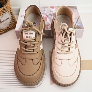 轻便软底防滑透气舒适女鞋 26年春老北京复古时尚 学生系带休闲鞋