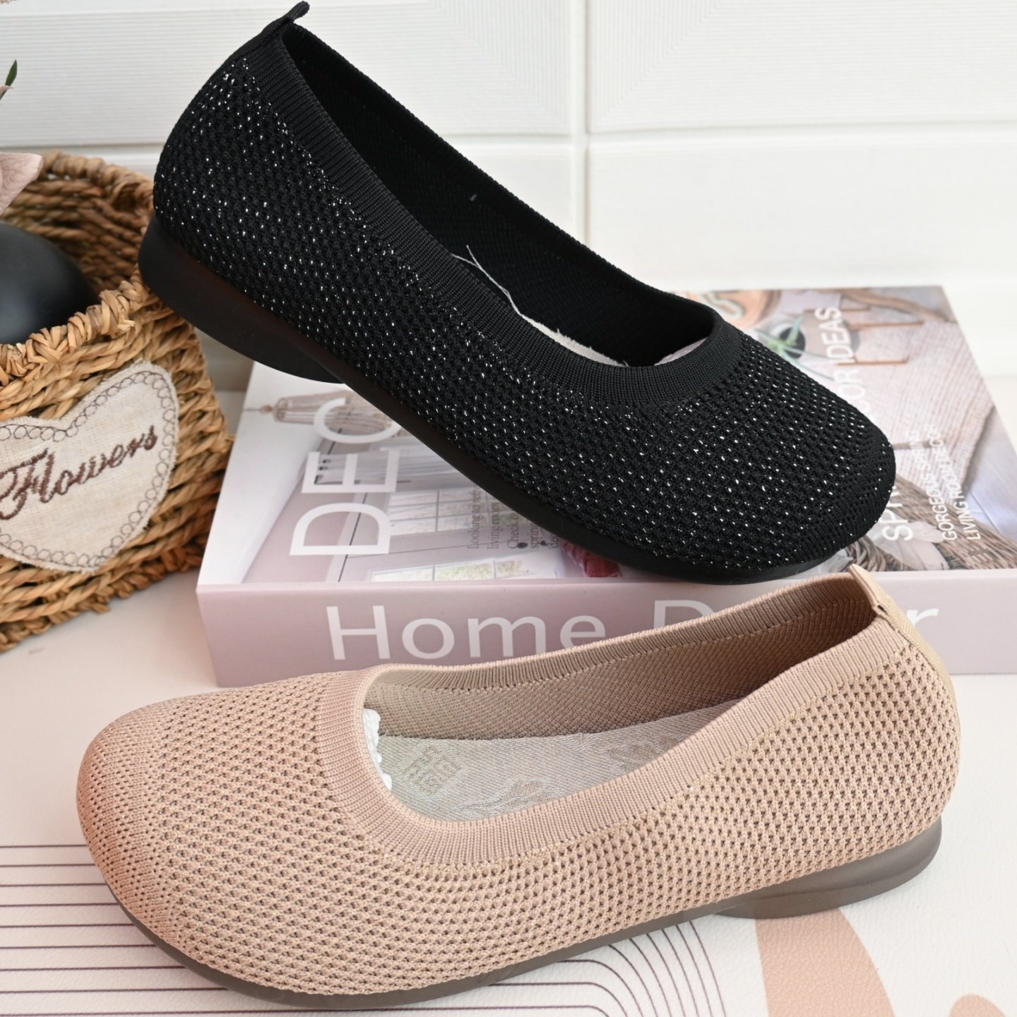 26春秋老北京浅口平底飞织面透气软底简约通勤百搭舒适妈妈单鞋女,女鞋,传统布鞋,淘宝优惠券,粉丝福利购,淘宝优惠卷