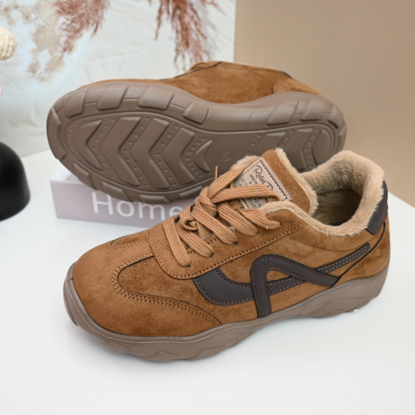 25年新款老北京加绒保暖德训鞋复古拼色时尚百搭运动休闲棉鞋女鞋,女鞋,时尚休闲鞋,淘宝优惠券,粉丝福利购,淘宝优惠卷