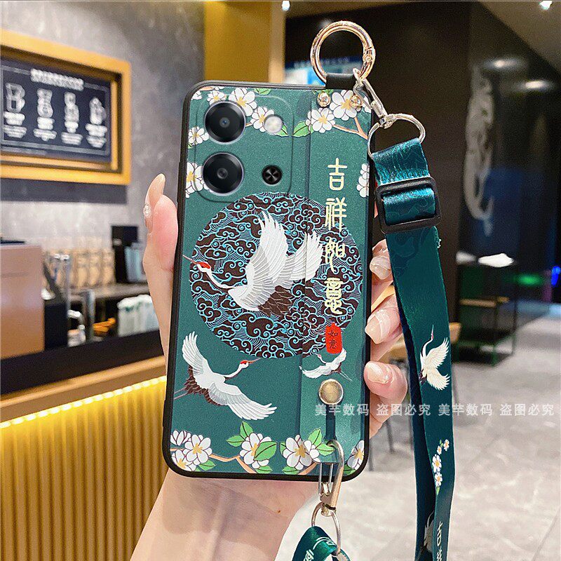 适用红米15R手机壳Redmi15R保护套25082RNC1C小米腕带支架硅胶软斜挎背带R全包防摔新年吉祥男女款挂绳挂脖5G
