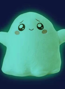 新款新款白云猫咪玩偶Lankybox夜光幽灵公仔毛绒玩具变身夜光猫咪