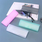 磨砂塑料透明眼镜盒子 高档材质近视眼镜超轻便携 老花镜眼镜盒