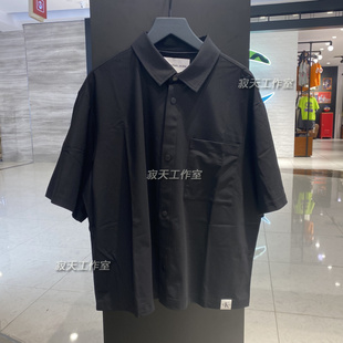 田柾国同款CK Jeans 24春夏新款男士简约翻领宽松短袖衬衫J325337