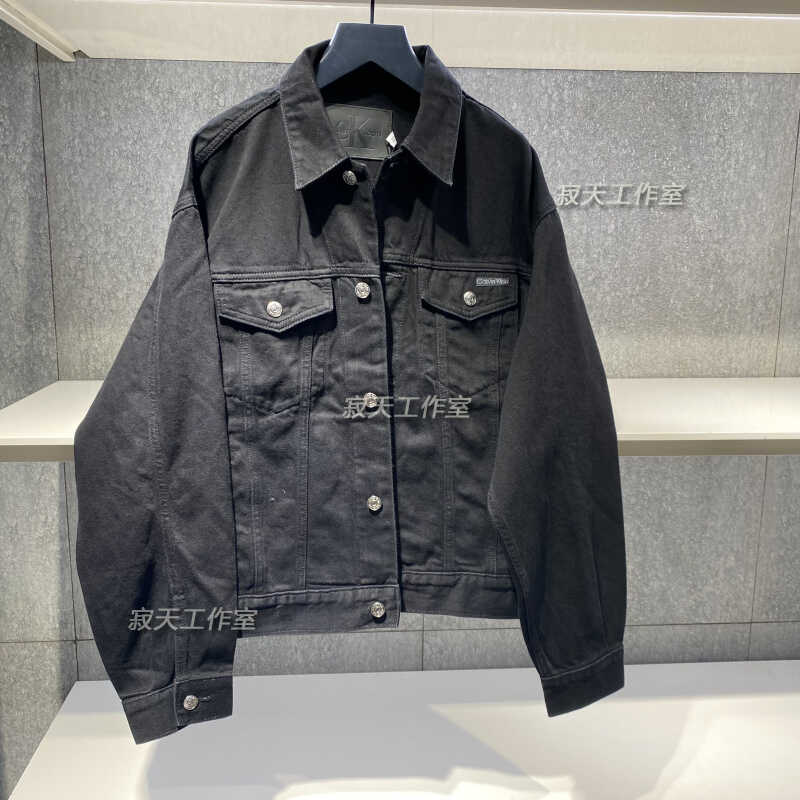 CKJeans复古美式黑色牛仔外套