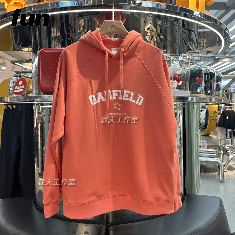 暖连帽套头卫衣男女加菲猫