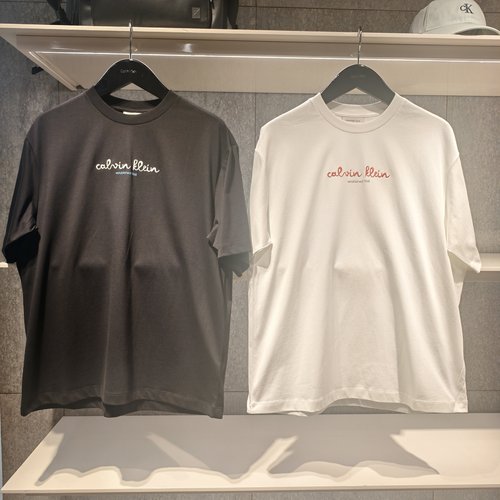 Calvin Klein/CK Jeans26夏男装字母印花纯棉宽松短袖T恤4RG816G