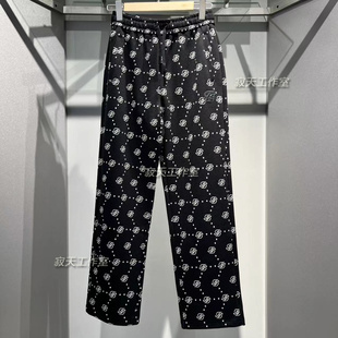 老花针织直筒休闲裤 24秋冬新款 FMK644A4B 代购 fun潮牌国内专柜正品