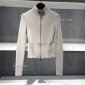 Jeans25秋新款 女士优雅罗纹修身 44D369G国内代购 拉链针织开衫