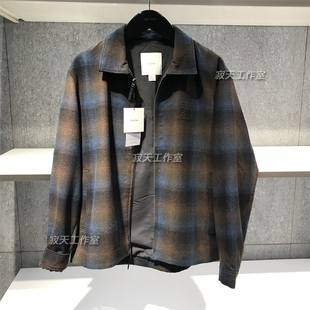 男士 2025秋新款 羊毛混纺法兰绒格纹外套4LD425G Jeans专柜正品