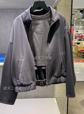 J224993 CK Jeans25早春新款女士休闲立领宽松落肩运动服针织卫衣