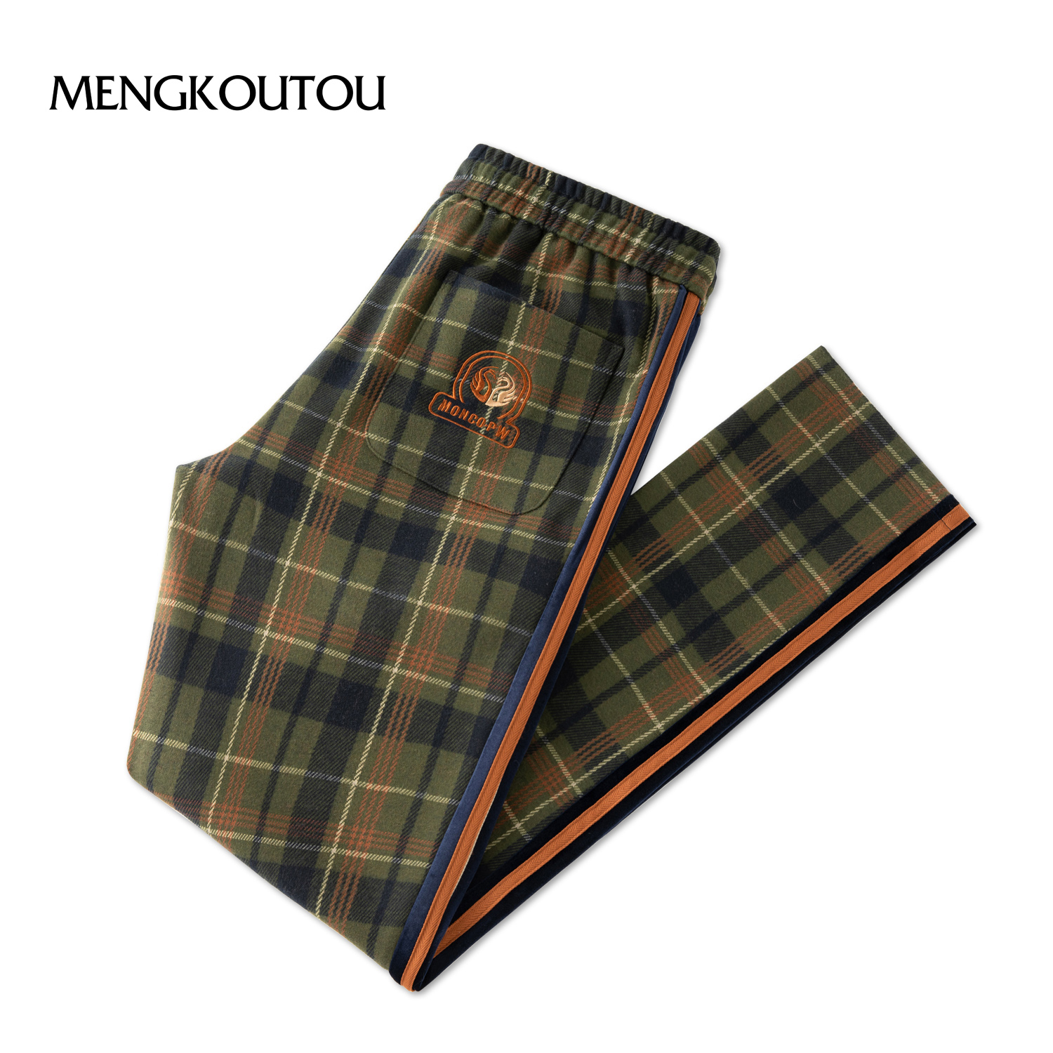 蒙口透轻奢高端男士休闲裤