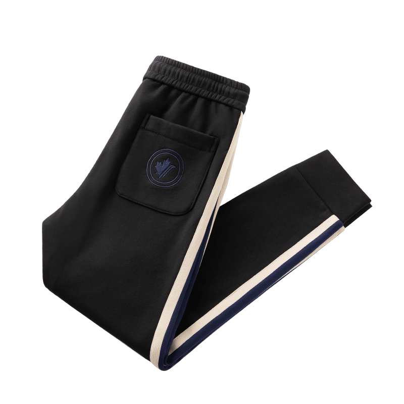 蒙口轻奢刺绣三条杠卫裤夏季薄款