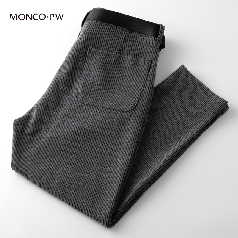 蒙口轻奢竖条纹休闲裤男