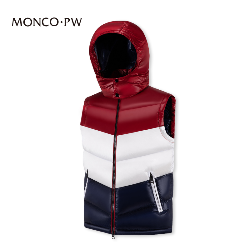 蒙口轻奢鹅绒羽绒服连帽背心马甲