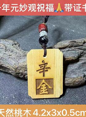 元妙观天然桃木五行缺金木水火土挂件项链水风井风雷益癸水辛金订