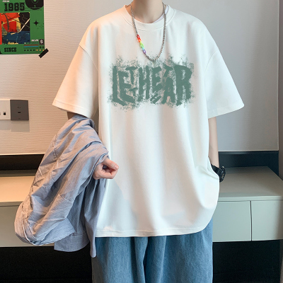 短袖男款2023年夏季新款潮牌纯棉美式复古宽松上衣服男士重磅t恤