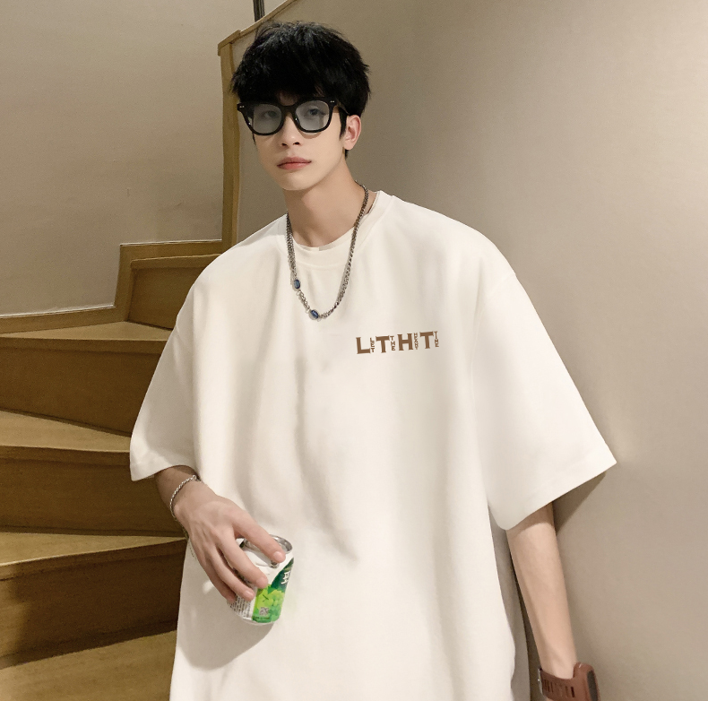 短袖男生夏季纯棉重磅t恤潮牌潮流2025新款宽松美式潮流半袖衣服
