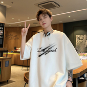 半袖 男短袖 休闲青少年重磅麂皮潮流上衣男生大码 2026新款 t恤美式