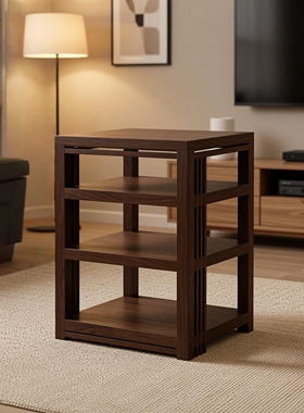 名匠功放架实木机柜音响架家用复古书架落地支架音箱支架功放机柜