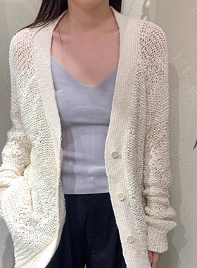 MACQNF正品2025秋新款时尚百搭显瘦简约宽松V领长袖针织衫MQ89656