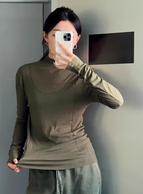 MACQNF正品2025秋新款时尚百搭显瘦简约个性宽松立领T恤女MQ22850