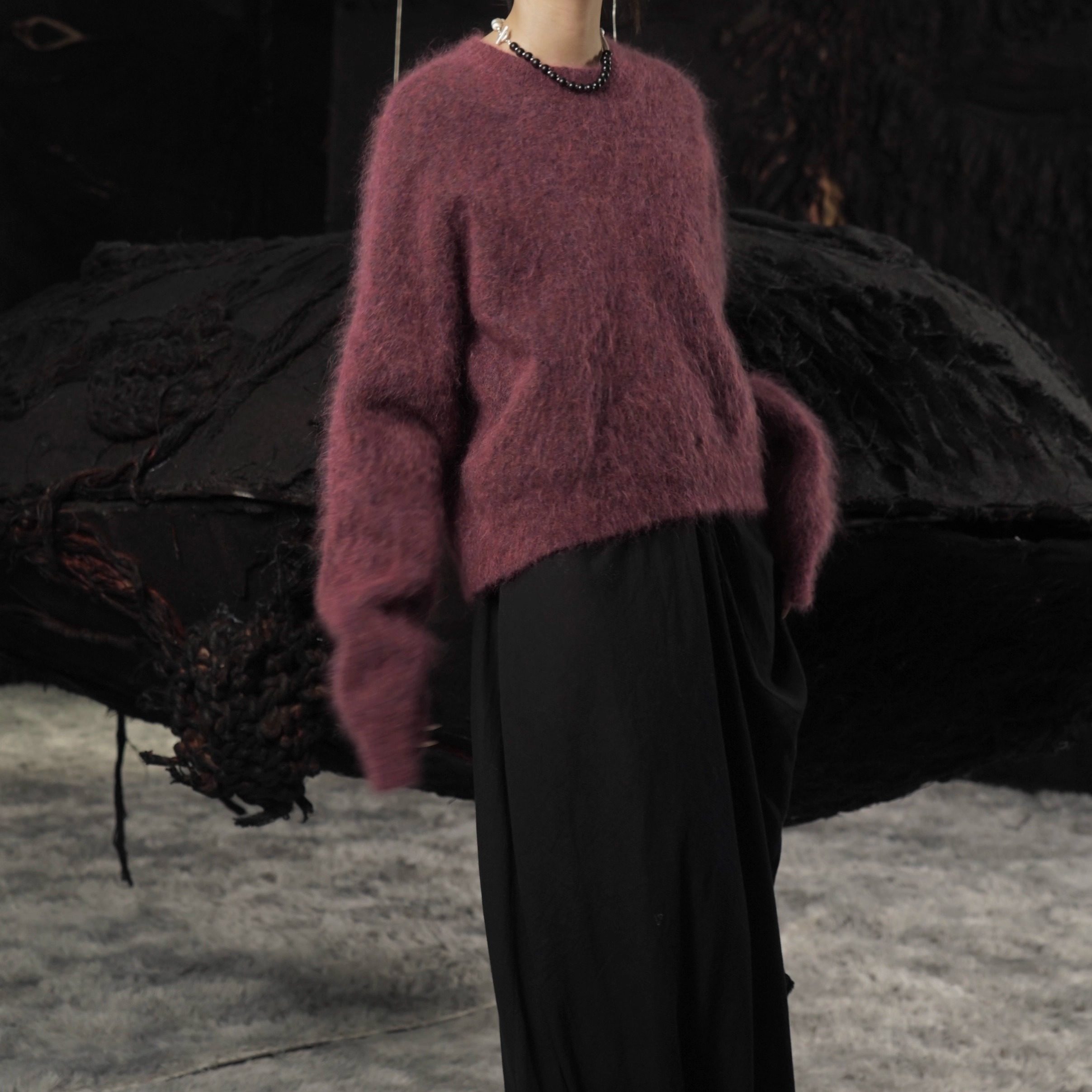 MACQNF正品2025秋冬爆款时尚显瘦百搭马海毛针织套头毛衣MQ89092A